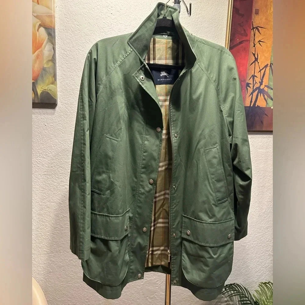 Burberry London Green NovaCheck Women’s Coat size L